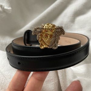 Versace - La Medusa Crystal Belt - 100% leather